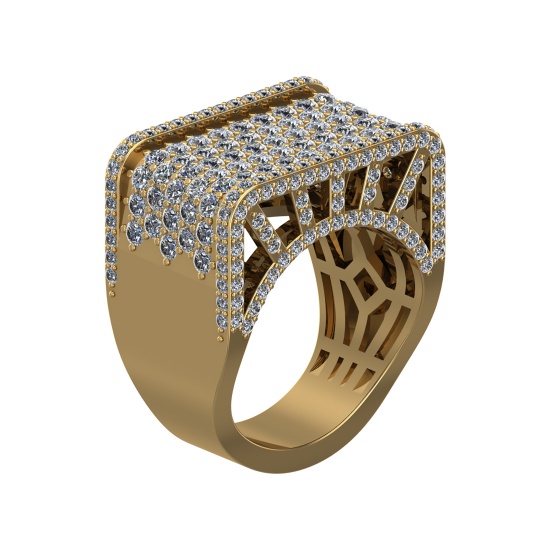 4.42 Ctw VS/SI1 Diamond 14k Yellow Gold Engagement Ring (ALL DIAMOND ARE LA