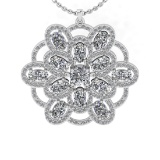 4.28 Ctw VS/SI1 Diamond 14K White Gold Necklace (ALL DIAMOND ARE LAB GROWN