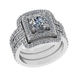 2.61 Ctw SI1/SI2 Diamond 14k white Gold Engagement Halo Ring (ALL DIAMOND A
