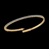 0.90 Ctw VS/SI1 Diamond 14K Yellow Gold Half Bangle (ALL DIAMOND ARE LAB GR