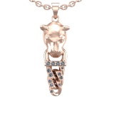 0.53 Ctw VS/SI1 Diamond Prong Set 14k Rose Gold Pandant (ALL DIAMOND ARE LA