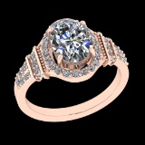 2.45 Ctw VS/SI1 Diamond Prong Set 10k Rose Gold Engagement Ring (ALL DIAMON