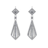 2.11 Ctw VS/SI1 Diamond 14k white Gold Dangle Earrings (ALL DIAMOND ARE LAB