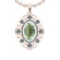 20.23 Ctw I2/I3 Green Amethyst And Diamond 10K Rose Gold Necklace(ALL DIAMO