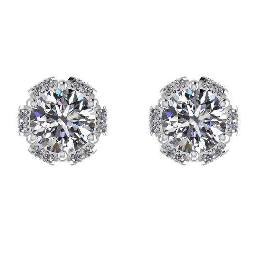 4.42 Ctw VS/SI1 Diamond 14k white Gold Stud Earrings