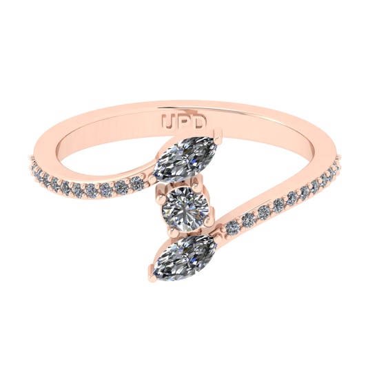 0.50 Ctw SI2/SI1 Diamond Prong Set 14k Rose Gold Engagement Ring (ALL DIAMO