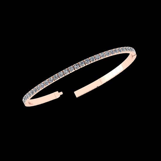 0.64 Ctw VS/SI1 Diamond 14K Rose Gold Half Bangle (ALL DIAMOND ARE LAB GROW