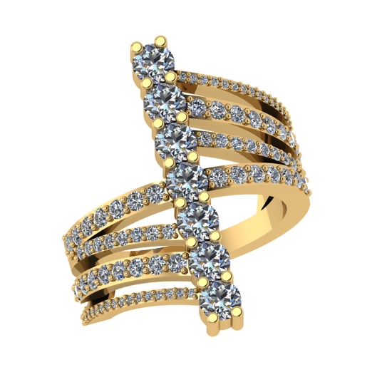 2.04 Ctw SI2/SI1 Diamond Prong Set 14k Yellow Gold Engagement Ring (ALL DIA