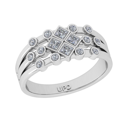 0.42 Ctw VS/SI1 Diamond Prong Set 14k white Gold Engagement Ring (ALL DIAMO