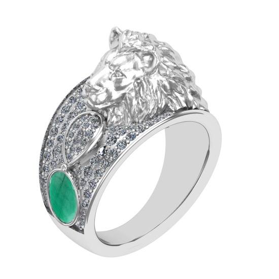 1.57 Ctw VS/SI1 Emerald and Diamond 14K White Gold Engagement Ring (ALL DIA