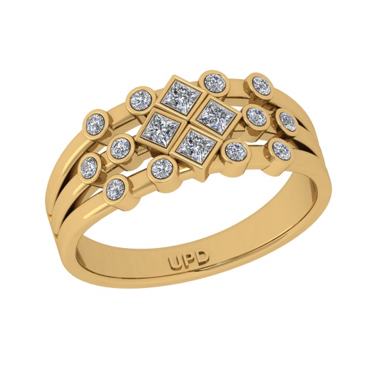 0.42 Ctw VS/SI1 Diamond Prong Set 14k Yellow Gold Engagement Ring (ALL DIAM