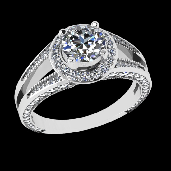 1.50 Ctw VS/SI1 Diamond 18K White Gold Engagement Ring