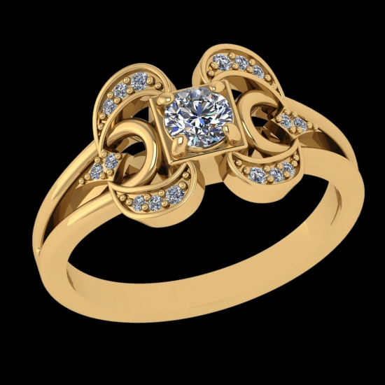 0.34 Ctw VS/SI1 Diamond Prong Set 10k Yellow Gold Engagement Ring( (ALL DIA