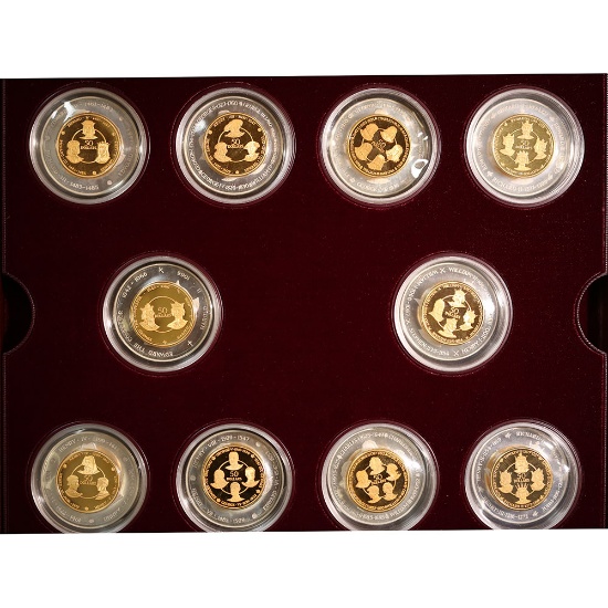 Cayman Islands 1980 Kings of England 20 Pc. Gold and Silver Set
