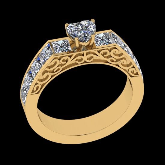 2.30 Ctw VS/SI1 Diamond 10k Yellow Gold Engagement Ring (ALL DIAMOND ARE LA
