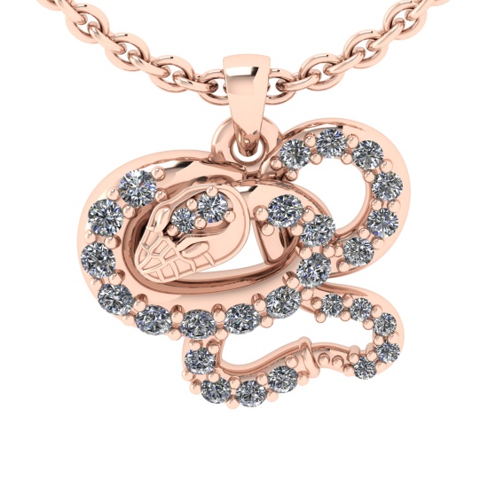 0.15 Ctw SI2/SI1 Diamond 14k Rose Gold Pendant (ALL DIAMOND ARE LAB GROWN)