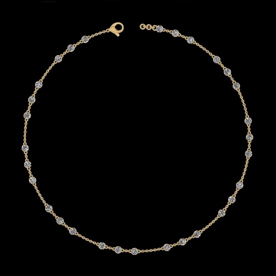 0.90 Ctw VS/SI1 Diamond 14K Yellow Gold Yard Necklace (ALL DIAMOND ARE LAB
