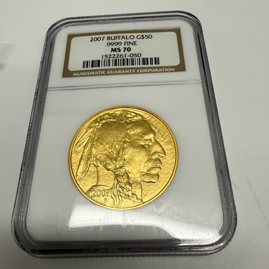 2007 Gold Buffalo G $50 1 ounce Gold Coin NGC Certified MS70