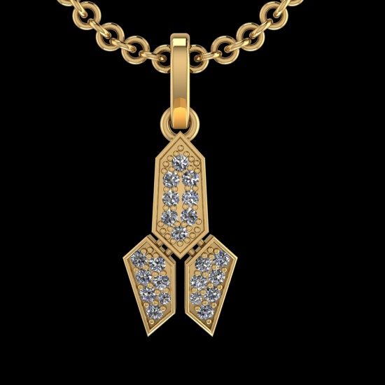 0.31 Ctw VS/SI1 Diamond 10k Yellow Gold Pandant (ALL DIAMOND ARE LAB GROWN)