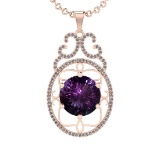 24.56 Ctw VS/SI1 Amethyst and Diamond 14K Rose Gold Pendant (ALL DIAMOND AR