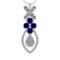 19.90Ctw VS/SI1 Blue Sapphire and Diamond 14K White Gold Necklace(ALL DIAMO