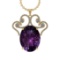 67.06 Ctw VS/SI1 Amethyst and Diamond 14K Yellow Gold Pendant (ALL DIAMOND