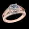 1.50 Ctw VS/SI1 Diamond 18K Rose Gold Engagement Ring