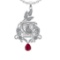 4.41 Ctw VS/SI1 Ruby and Diamond Prong Set 14K White Gold Pendant (ALL DIAM