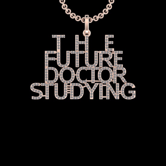 1.92 Ctw VS/SI1 Diamond 10K Rose Gold Veterinary Doctor theme Pendant (ALL