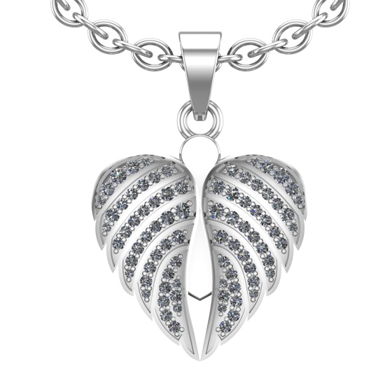 0.71 Ctw VS/SI1 Diamond Prong Set 14k white Gold Pandant (ALL DIAMOND ARE L