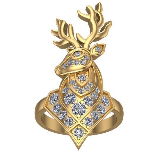 1.25 Ctw VS/SI1 Diamond 14k Yellow Gold Creature theme Ring (ALL DIAMOND AR