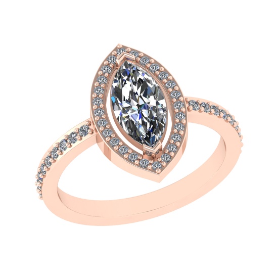 1.27 Ctw VS/SI1 Diamond 14k Rose Gold Engagement Ring (ALL DIAMOND ARE LAB