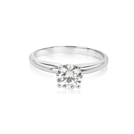 0.71 ctw 14K White/White Gold Solitaire Solitaire Ring (LAB-GROWN)