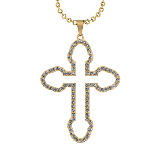 1.17 Ctw VS/SI1 Diamond 14K Yellow Gold Necklace (ALL DIAMOND ARE LAB GROWN