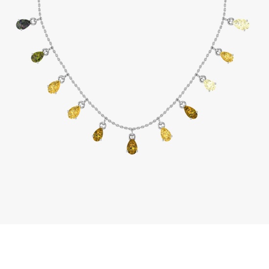 3.30 Ctw VS/SI1 Fancy NaturalYellow Brown Diamond 14K White Gold Necklace