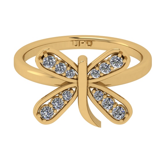 0.30 Ctw SI2/SI1 Diamond Prong Set 14k Yellow Gold Engagement Ring (ALL DIA