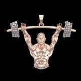 3.34 Ctw VS/SI1 Diamond 10k Rose Gold Pandant (ALL DIAMOND ARE LAB GROWN) (