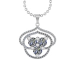 1.11 Ctw VS/SI1 Diamond 14K White Gold Necklace (ALL DIAMOND ARE LAB GROWN
