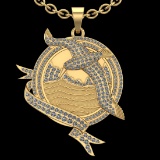 1.91 Ctw VS/SI1 Diamond 10k Yellow Gold Birds theme Pendant (ALL DIAMOND AR