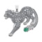 6.61 Ctw VS/SI1 Emerald and Diamond 14k white Gold creature theme panther P