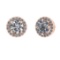 1.18 Ctw VS/SI1 Diamond 14k Rose Gold Stud Earrings (ALL DIAMOND ARE LAB GR
