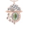 22.47 Ctw I2/I3 Green Amethyst And Diamond 10K Rose Gold Necklace(ALL DIAMO