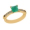 1.46 Ctw VS/SI1 Emerald and Diamond 14k Yellow Gold Engagement Ring