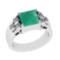 3.66 Ctw VS/SI1 Emerald and Diamond 14k white Gold Engagement Ring (ALL DIA