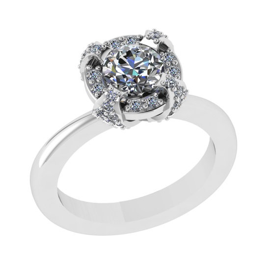 1.37 Ctw VS/SI1 Diamond 14k white Gold Engagement Ring (ALL DIAMOND ARE LAB