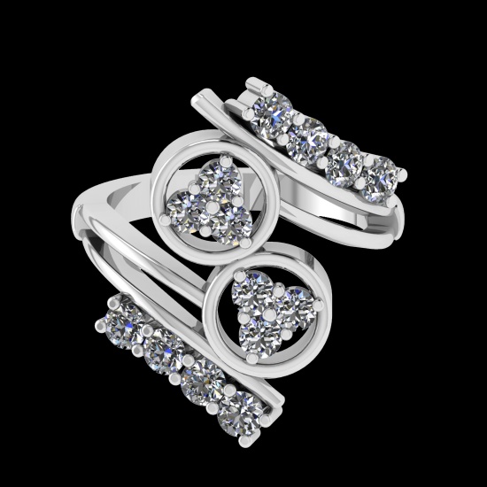 1.14 Ctw VS/SI1 Diamond 10k white Gold Engagement Ring (ALL DIAMOND ARE LAB