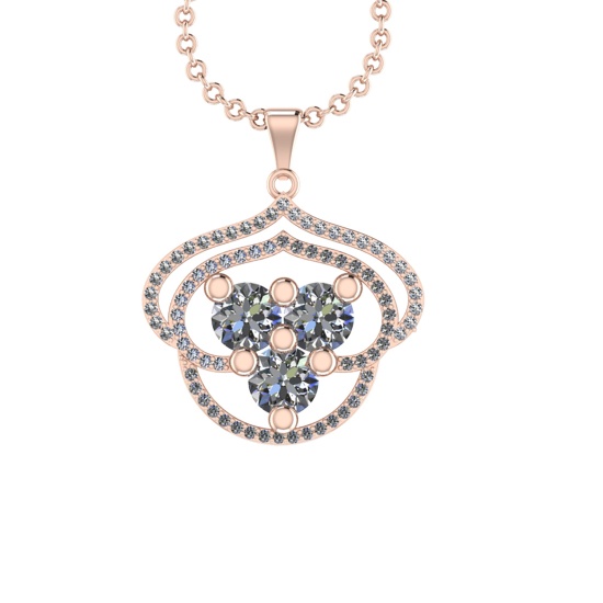 1.11 Ctw VS/SI1 Diamond 14K Rose Gold Necklace (ALL DIAMOND ARE LAB GROWN )