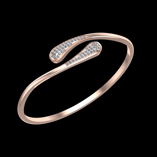 0.67 Ctw VS/SI1 Diamond 18K Rose Gold Bangle (ALL DIAMOND ARE LAB GROWN )