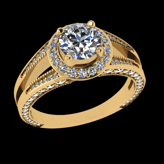 1.50 Ctw VS/SI1 Diamond 18K Yellow Gold Engagement Ring
