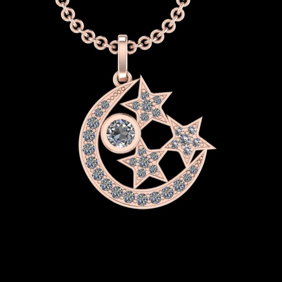 1.31 Ctw VS/SI1 Diamond 10k Rose Gold Christmas Theme Pandant (ALL DIAMOND